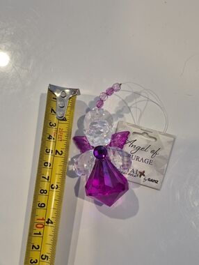 GANZ Purple and Clear Crystal Angel Hanging Ornament